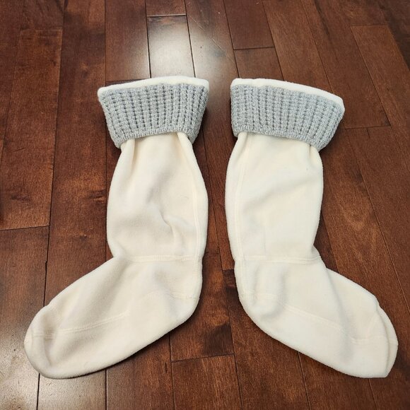 Hunter boot socks in white/gray in size large - Picture 2 of 3